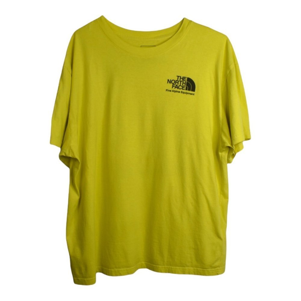 The North Face Shirt L Mens Yellow Crewneck 100% Cotton Short Sleeve Graphic Tee